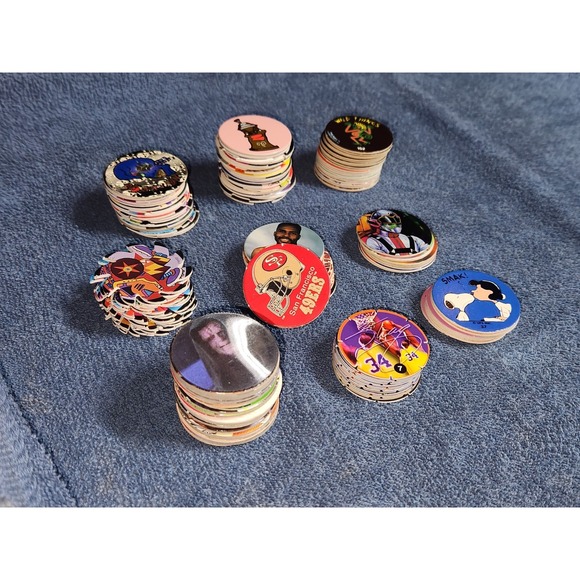 159 Vintage 90s Pogs Lot – Mixed Designs, Holo, Licensed & Generic Caps - Picture 3 of 5